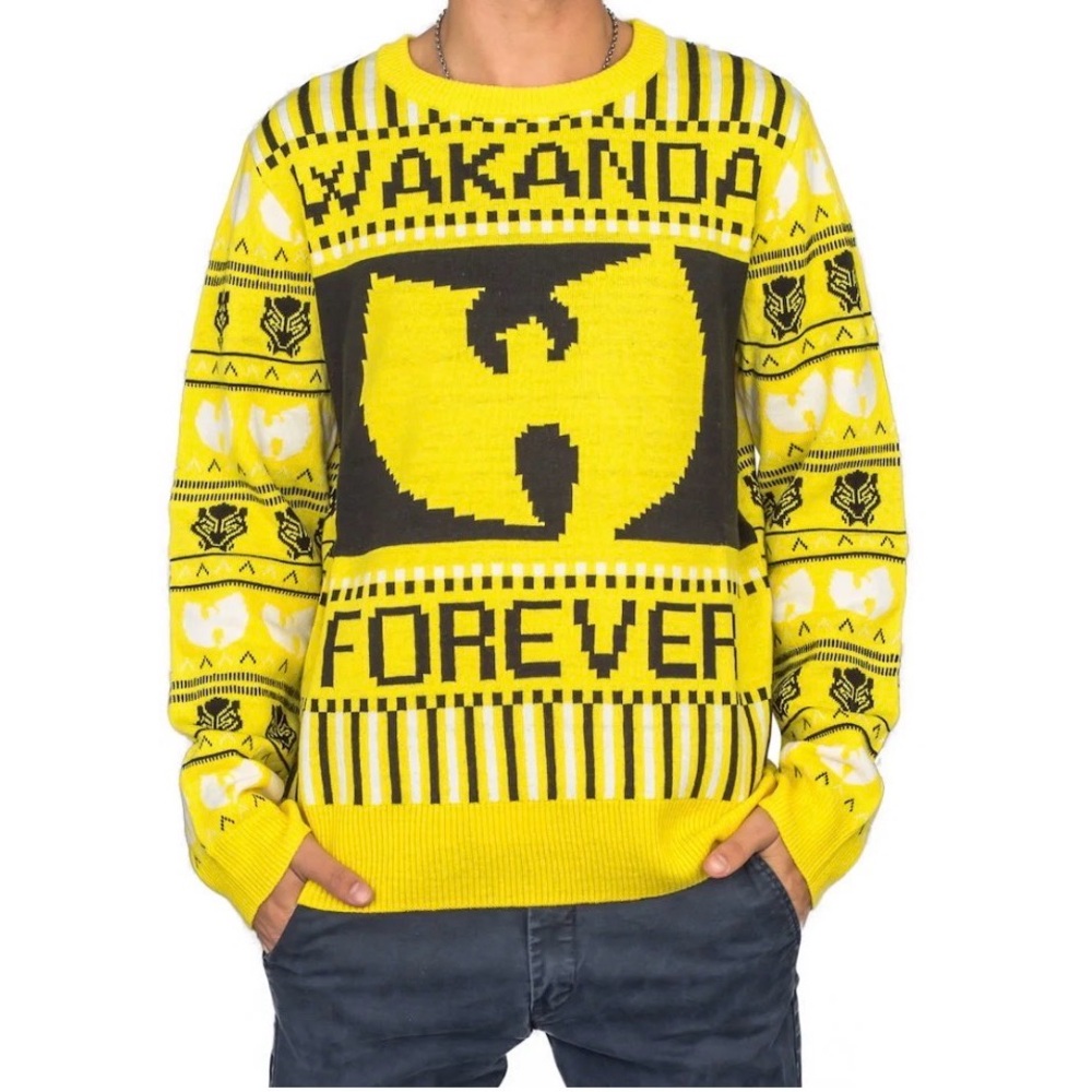 Wu Tang Sweater Men’s‎ 2XL Marvel Black Panther Wakanda Forever Mad Engine